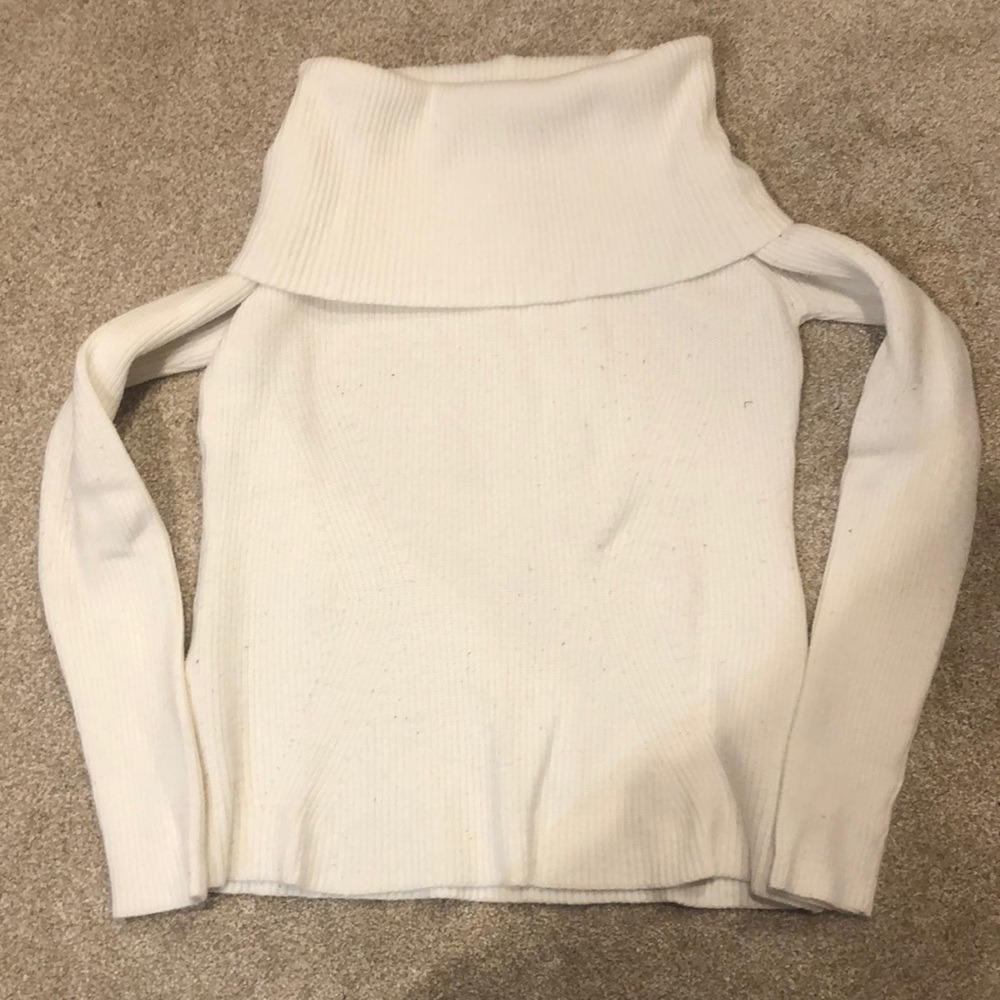 White Off the Shoulder Sweater